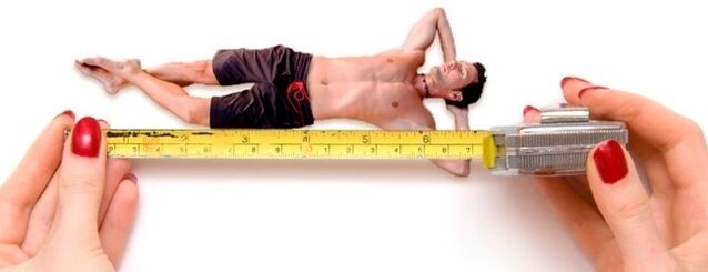 A imaxe simboliza a medida dun pene masculino antes da ampliación